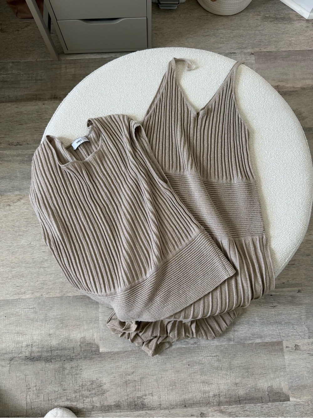 Mango Taupe Ribbed Knit Two-Piece Set - Picture 6 of 6